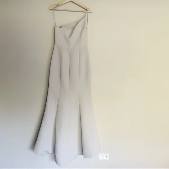 NEW Amsale Dress Cecilia Platinum Sleeveless - Picture 6 of 10